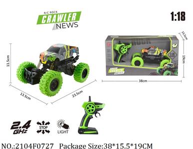 2104F0727 - 2.4GHz 1:18 four way light pickup truck watermark climbing car (green) no power package