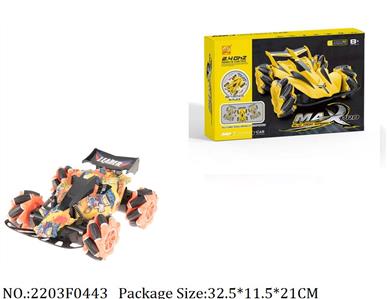 2203F0443 - 2.4G Remote Control Car
with light & music,3.7V battery*1 & USB charger included