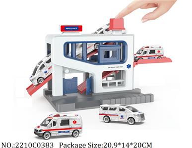 2210C0383 - Shoot Off Parking Lot
with 1pcs free wheel car